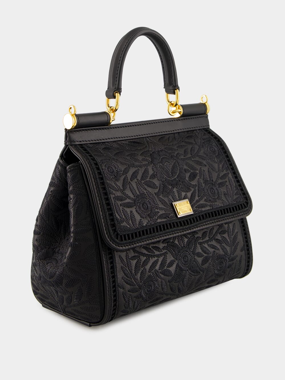 Black Medium Sicily Nappa Handbag