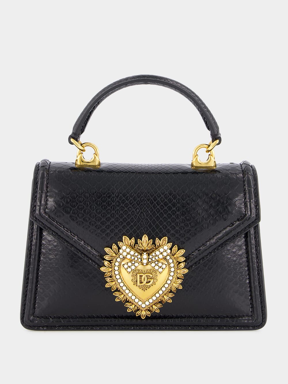 Python Skin Small Black Devotion Bag