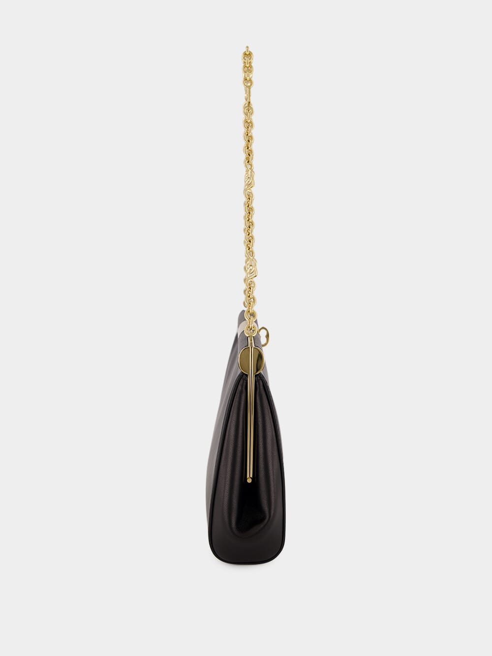 Black Large Marlene Leather Shoulder Bag