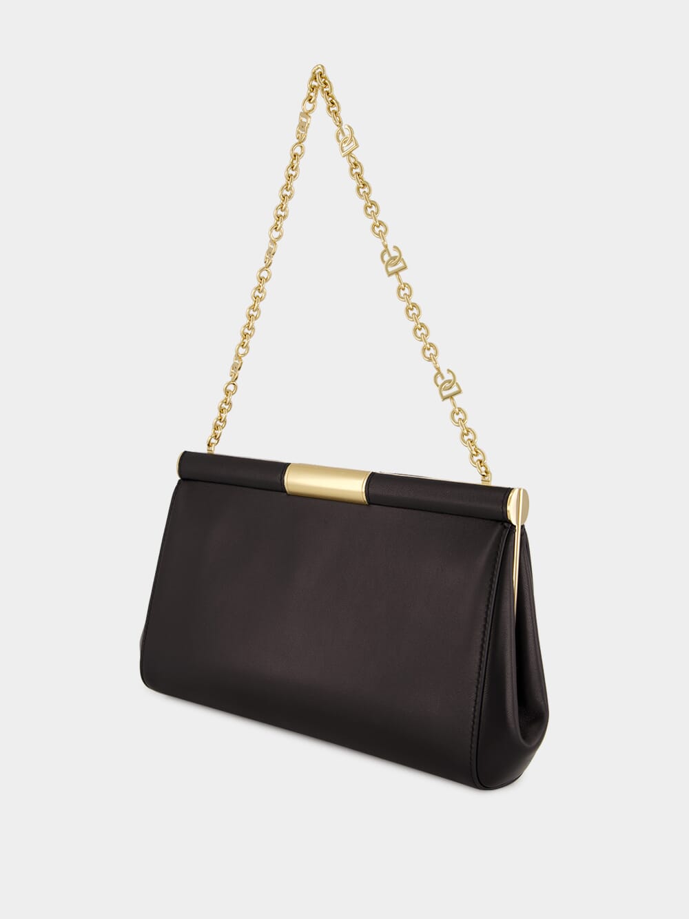 Black Large Marlene Leather Shoulder Bag