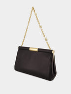 Black Large Marlene Leather Shoulder Bag