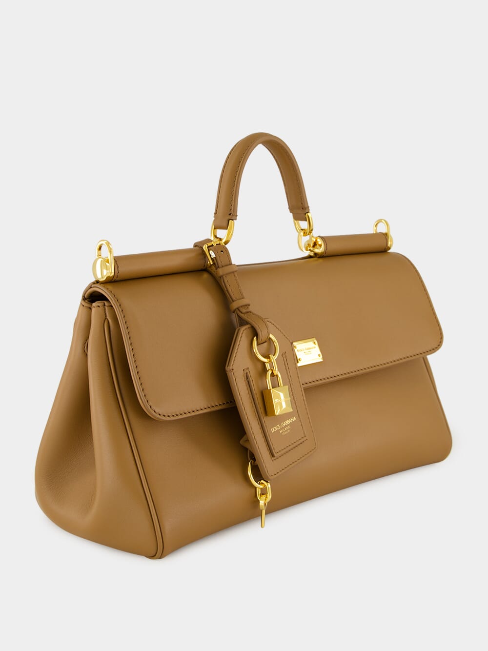 My Sicily Caramel Brown Leather Handbag