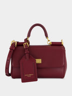 Bordeaux My Sicily Mini Calfskin Handbag