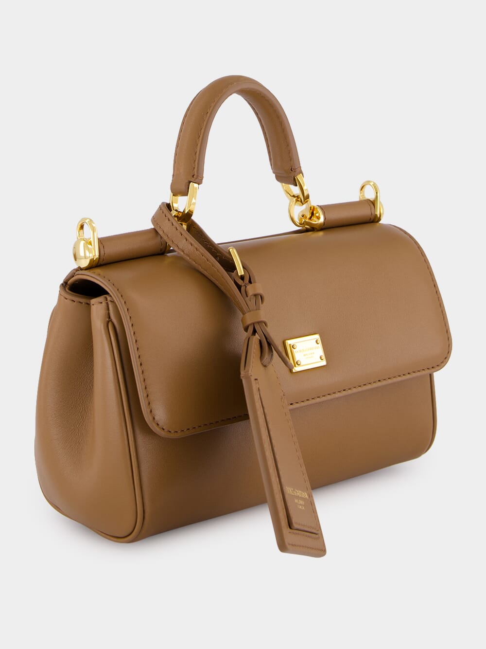Brown Mini My Sicily Calfskin Handbag