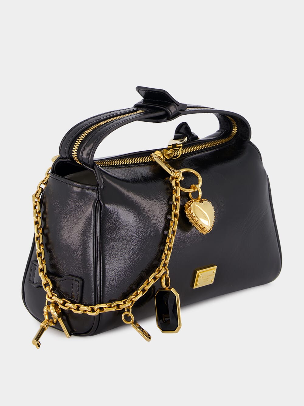 Vittoria Shoulder Bag with Charms in Black