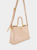 Vittoria Handbag in Nude Pink Calfskin