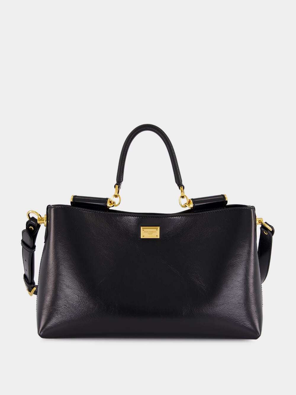 Vittoria Handbag in Black Calfskin