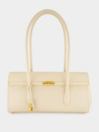 White Marlene Palmellato Leather Handbag