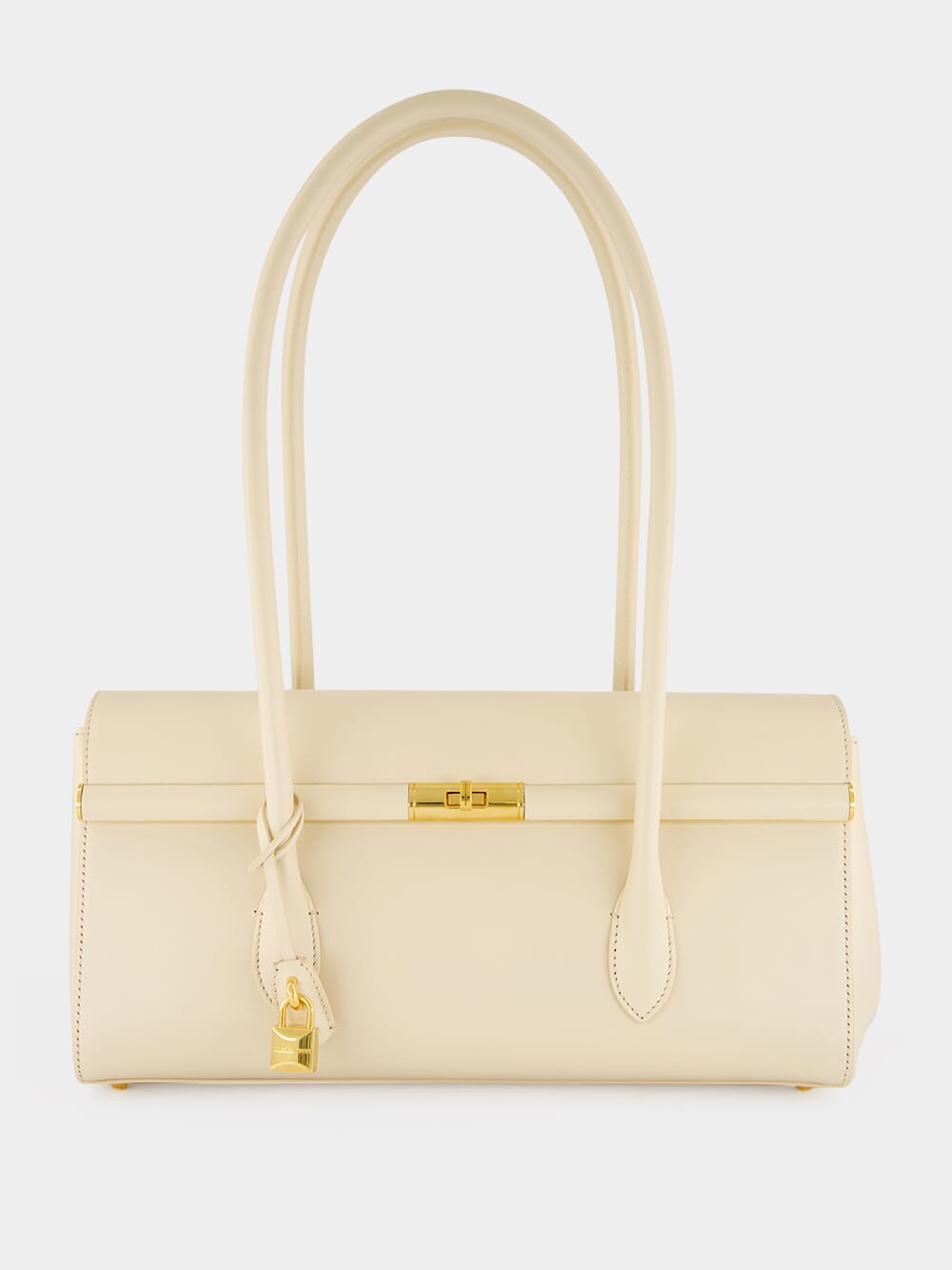 White Marlene Palmellato Leather Handbag
