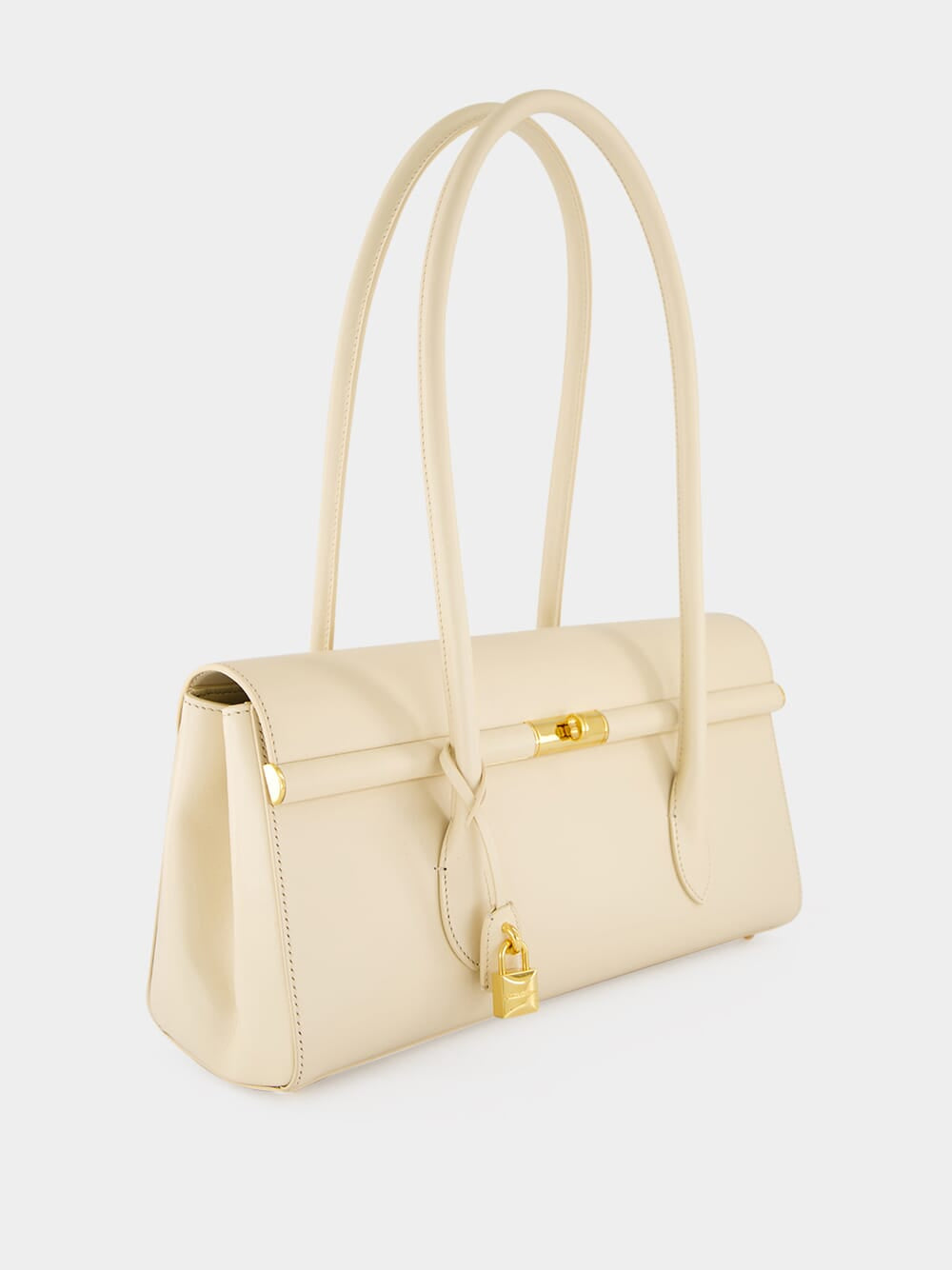 White Marlene Palmellato Leather Handbag