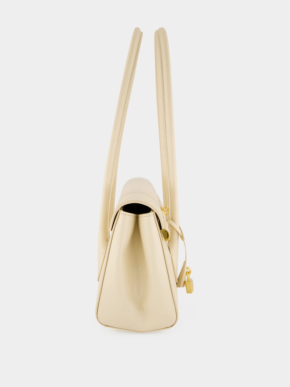 White Marlene Palmellato Leather Handbag