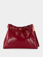 Red Large Vittoria Calfskin Shoulder Bag