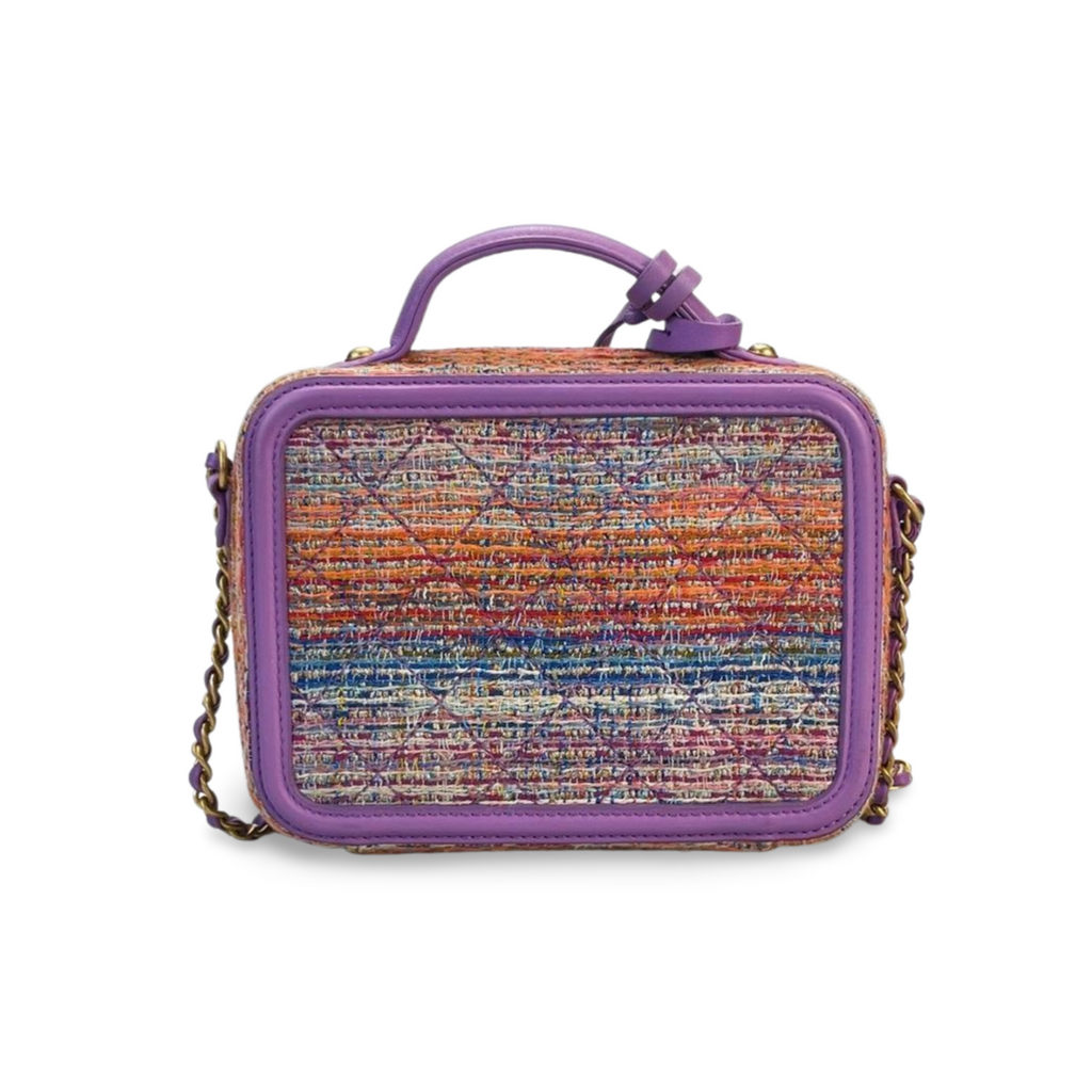 Chanel Tweed Vanity Case Bag with Gold Hardware Small Multi-Color