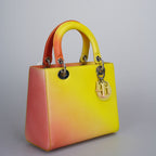 Christian Dior Lady Dior Medium Bag in Gradient Yellow and Orange Box Calf Leather