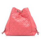Chanel CC Lambskin/Calfskin Drawstring Bucket Bag