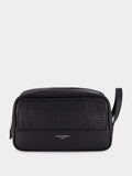 Black Woven Calfskin Leather Necessaire