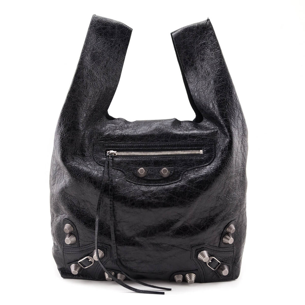 Balenciaga Black Agneau Arena Le Cagole Tote