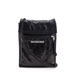 Balenciaga Black Agneau Explorer Crossbody Pouch