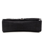 Balenciaga Black Washed Denim Quilted Large Crush Chain Bag