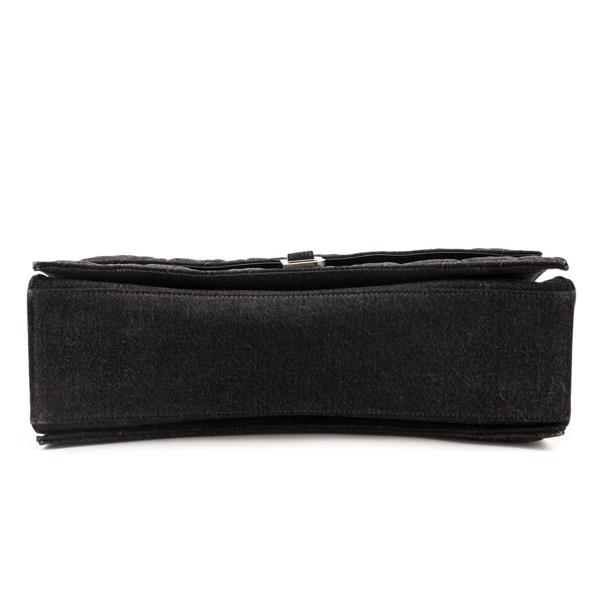 Balenciaga Black Washed Denim Quilted Large Crush Chain Bag