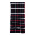 Balenciaga Black & Red Double Faced Check Scarf