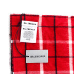 Balenciaga Black & Red Double Faced Check Scarf