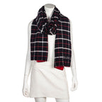 Balenciaga Black & Red Double Faced Check Scarf