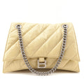 Balenciaga Butter Yellow Crushed Calfskin Quilted Medium Crush Chain Bag
