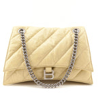 Balenciaga Butter Yellow Crushed Calfskin Quilted Medium Crush Chain Bag