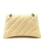 Balenciaga Butter Yellow Crushed Calfskin Quilted Medium Crush Chain Bag