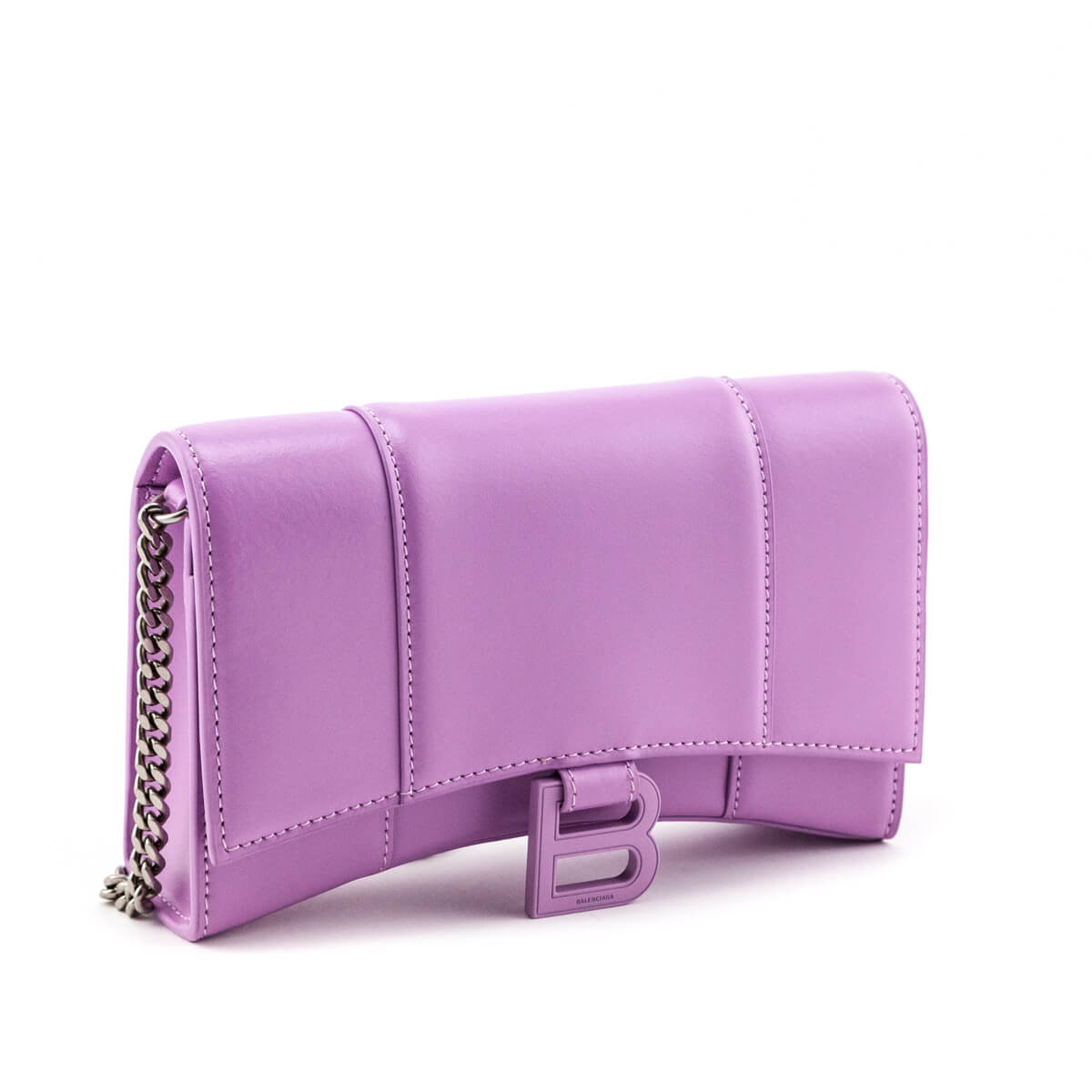 Balenciaga Lilac Calfskin Hourglass Wallet On Chain