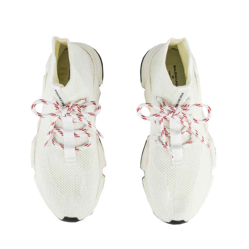 Balenciaga White Lace Up Speed Trainer Sock Sneakers Size US 9 | EU 39