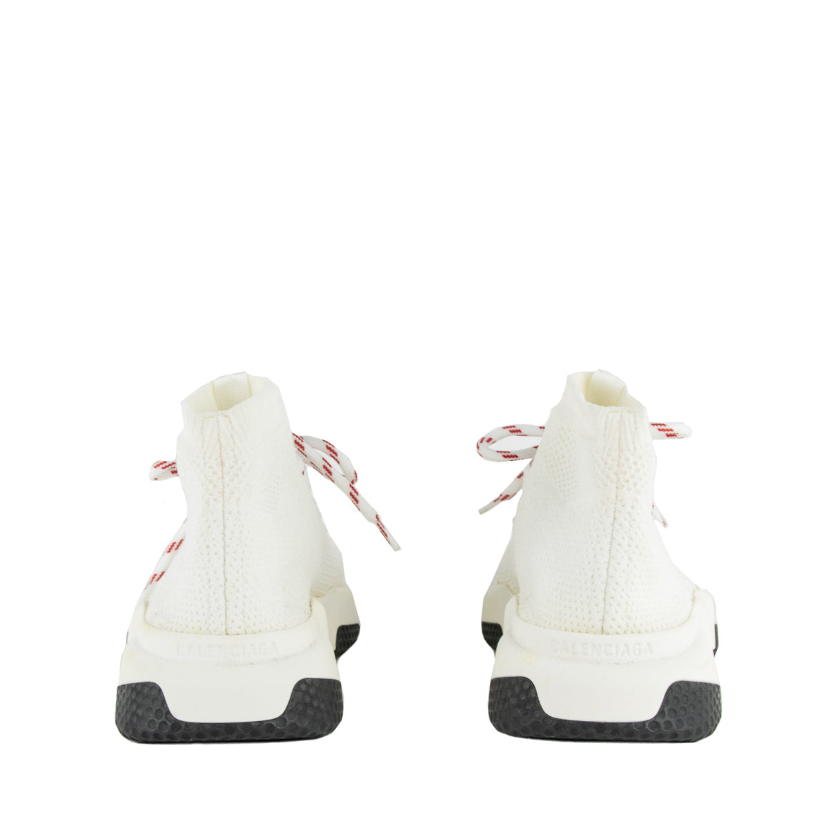 Balenciaga White Lace Up Speed Trainer Sock Sneakers Size US 9 | EU 39