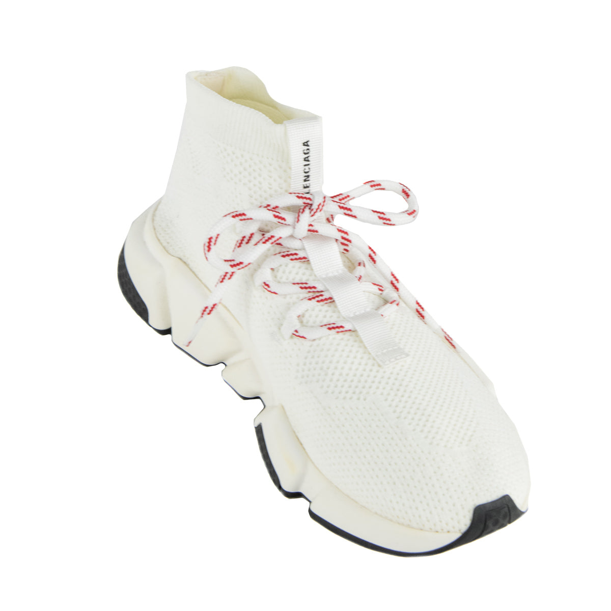 Balenciaga White Lace Up Speed Trainer Sock Sneakers Size US 9 | EU 39