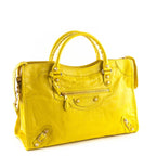 Balenciaga Curry Lambskin Giant 12 Gold City Bag