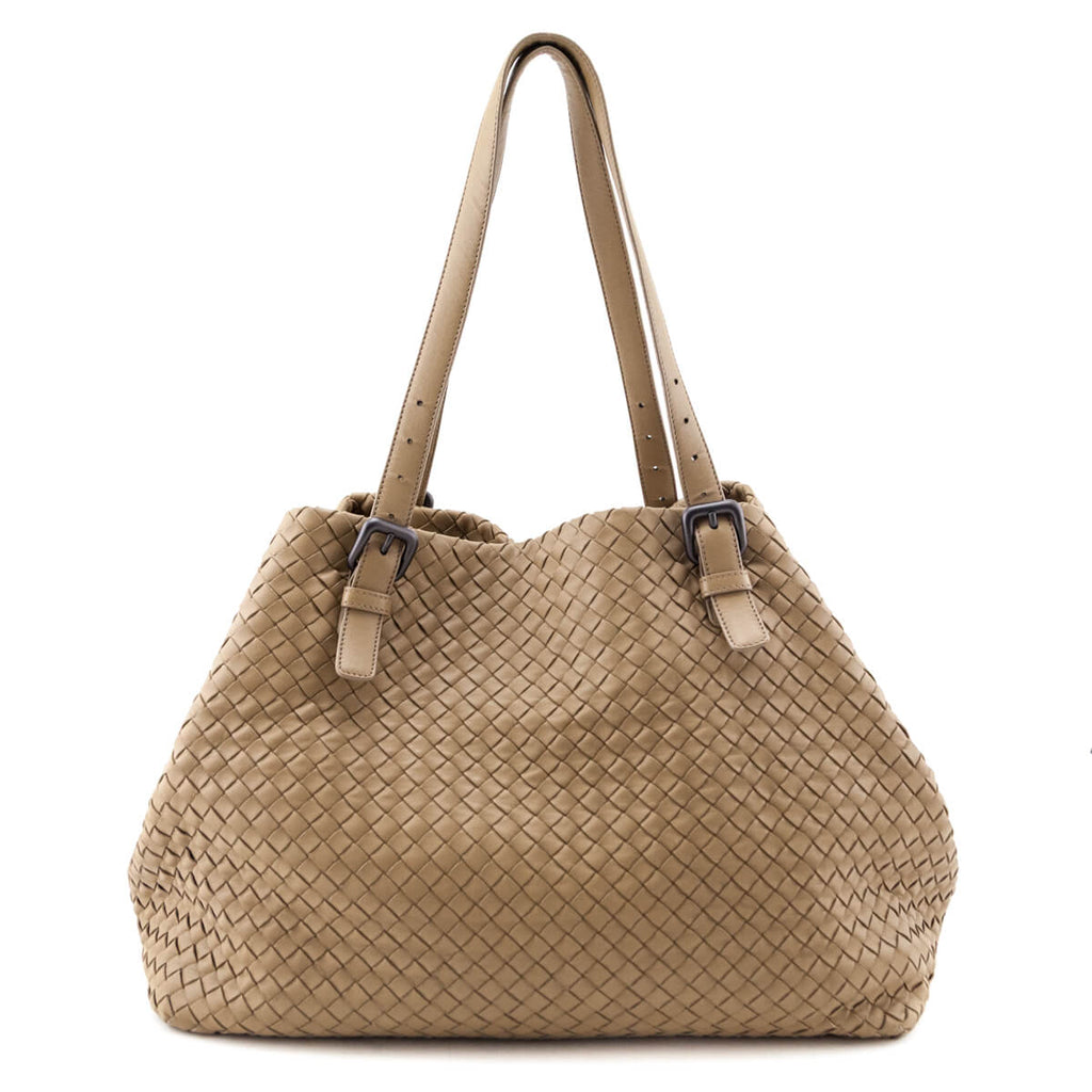 Bottega Veneta Beige Nappa Intrecciato Large Cesta Tote