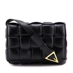 Bottega Veneta Black Lambskin Maxi Intreccio Padded Cassette Crossbody