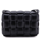 Bottega Veneta Black Lambskin Maxi Intreccio Padded Cassette Crossbody