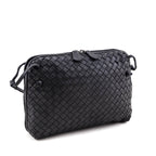 Bottega Veneta Black Nappa Intrecciato Nodini Crossbody Messenger
