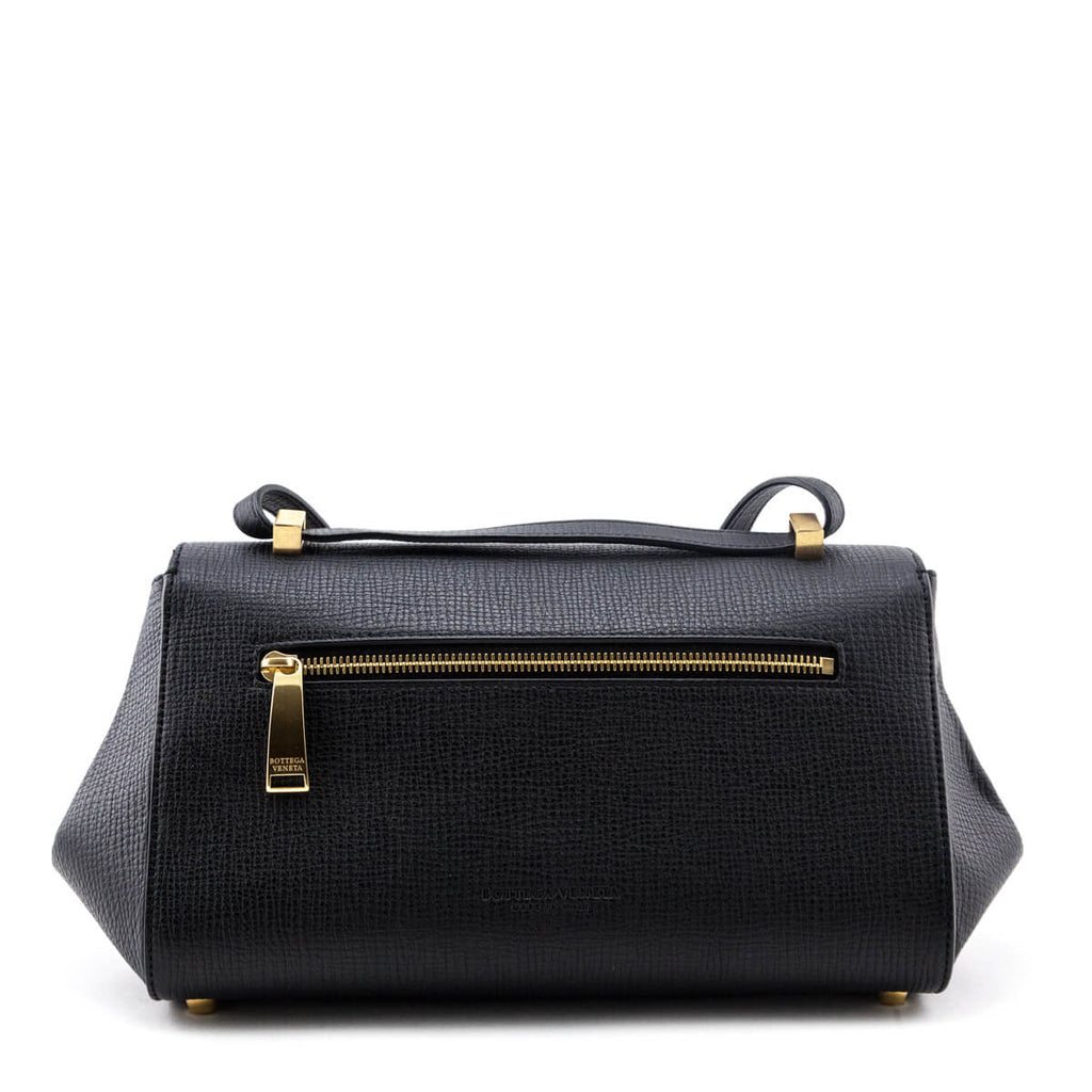 Bottega Veneta Black Textured Calfskin BV Angle Bag