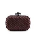 Bottega Veneta Burgundy Karung Intrecciato Knot Clutch