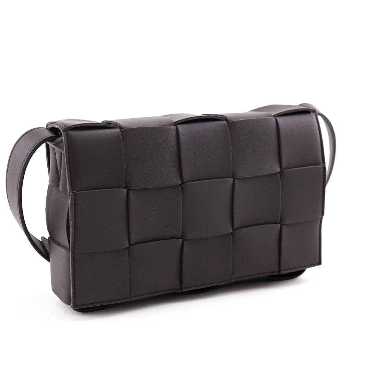 Bottega Veneta Dark Brown Maxi Intrecciato Cassette Crossbody Bag