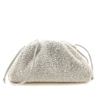 Bottega Veneta White Chalk Boucle Curly Raffia The Mini Pouch