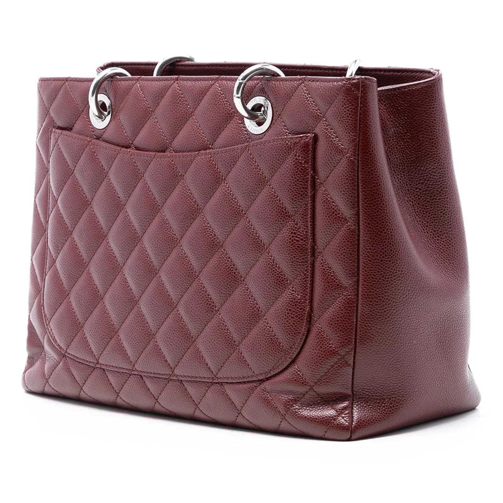 Chanel Grand Shopping Caviar Burgundy SHW Bag