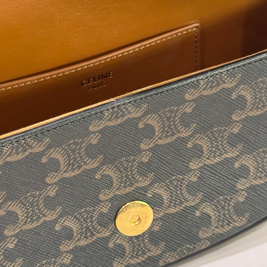 CELINE TRIOMPHE MINI CLASSIC MONOGRAM WITH GOLD LOCK SHOULDER BAG
