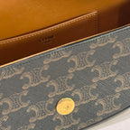 CELINE TRIOMPHE MINI CLASSIC MONOGRAM WITH GOLD LOCK SHOULDER BAG