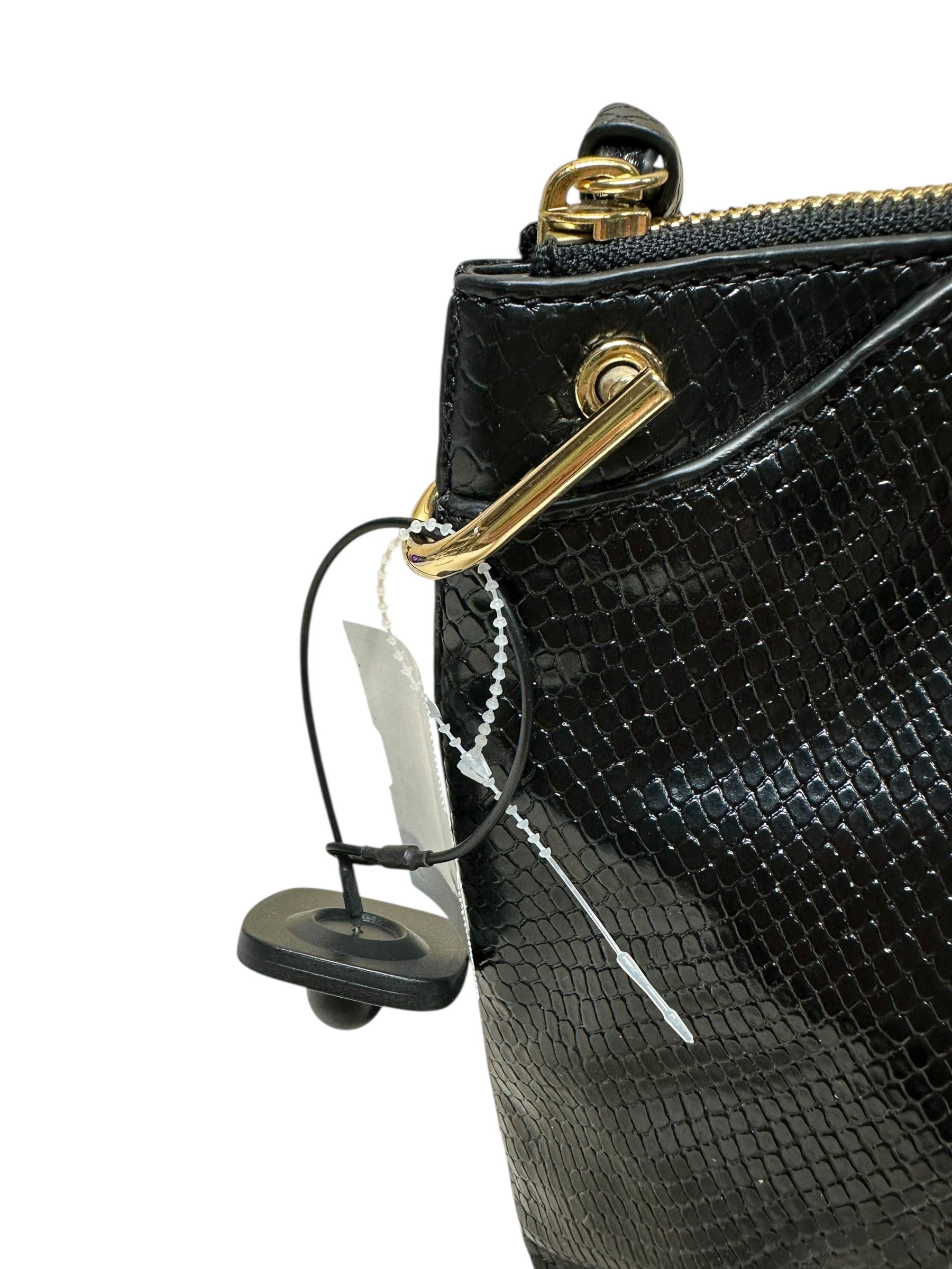 Handbag Designer By Michael Kors In Black & Gold, Size:Medium