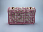 Chanel Classic Single Flap Bag Pink Woven 23C Gold Hardware