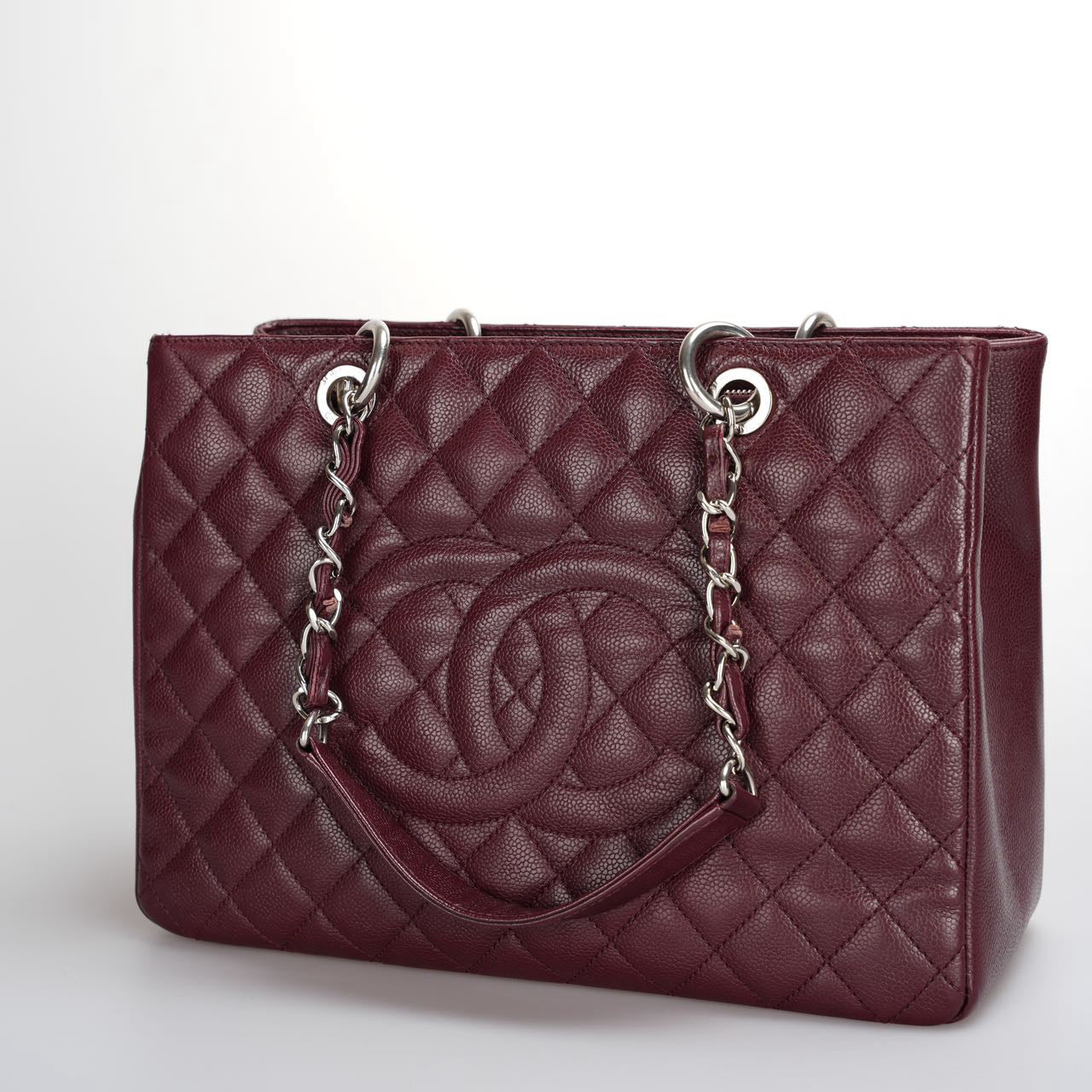 Chanel shopping Tote Burgundy medium Cavier Leather