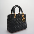 Christian Dior Black Medium Lambskin Leather with Gold Hardware from 2017